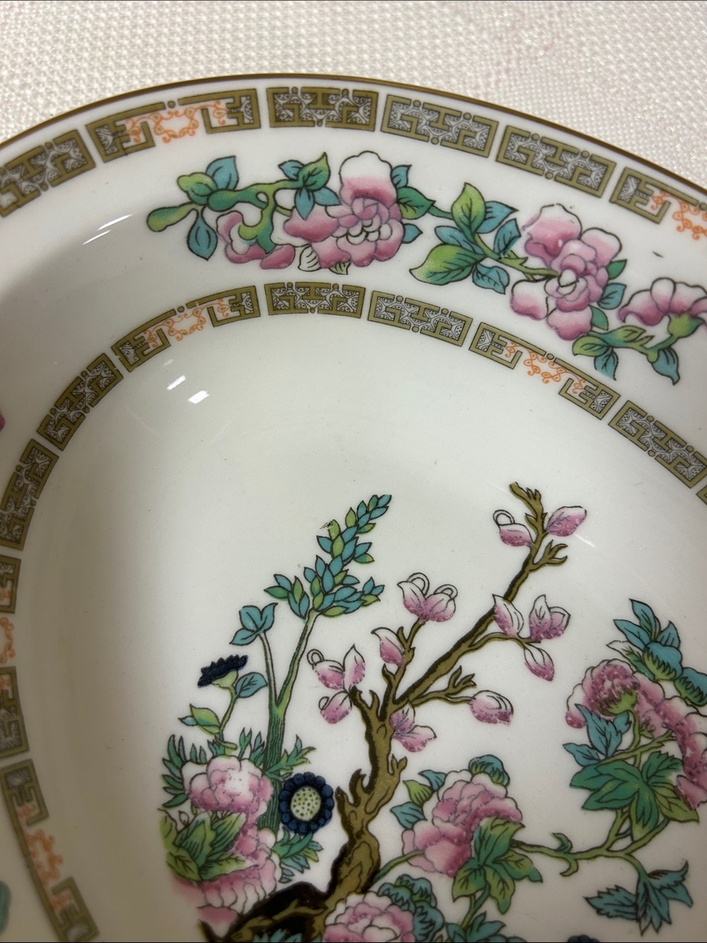 Vintage Syracuse China oval vegetable serving bowl "Indian Tree Pink” image 5